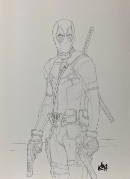 Дэдпул арт карандашом