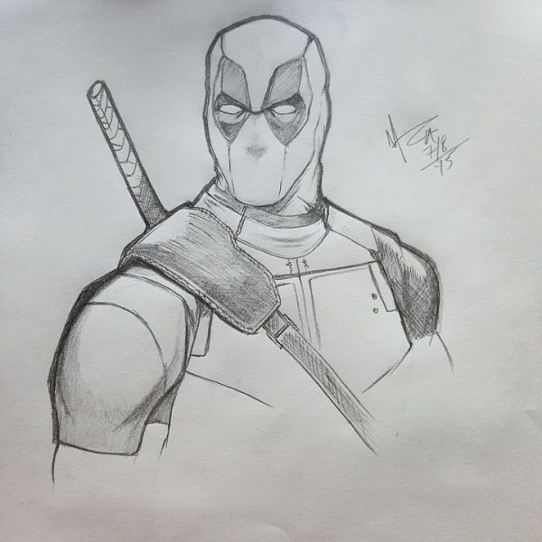 Дэдпул срисовать