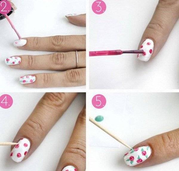 Простой рисунок на ногтях самой себе