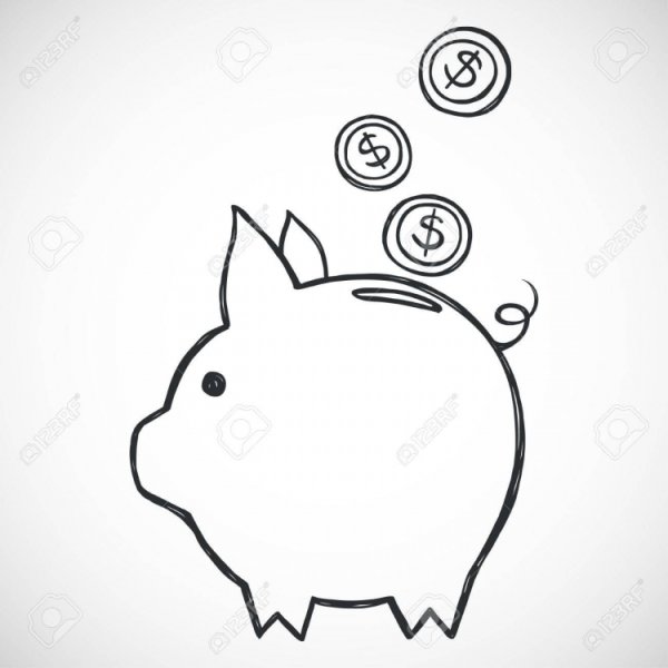 Нарисовать свинью копилку