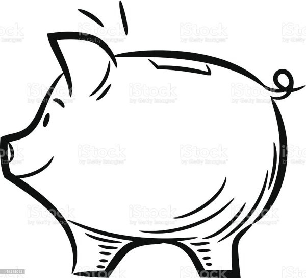 Свинья копилка эскиз