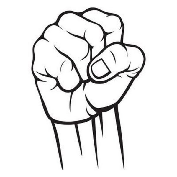 Кулак раскраска