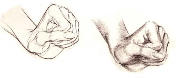 Рука в кулаке рисунок карандашом