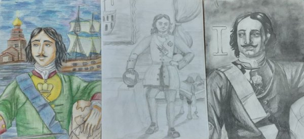 Петр первый рисунок