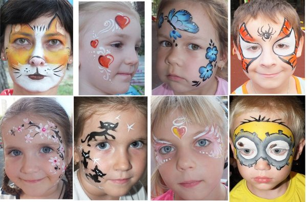 Аквагрим для девочек простые