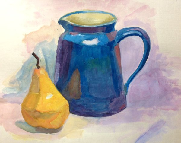 Натюрморт акварелью простой