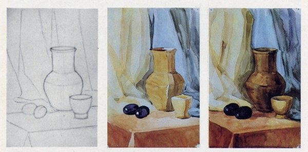 Рисование акварелью натюрморт