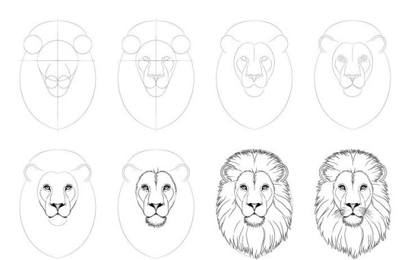 Трафарет Льва для рисования