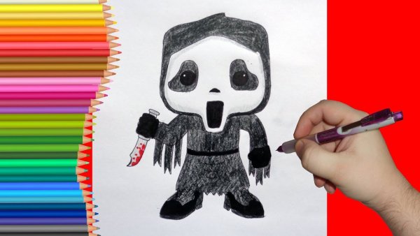 Наклейка маска крик