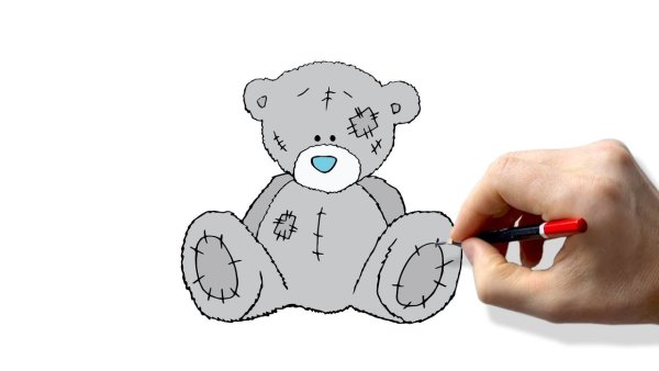 Рисование плюшевого медвежонка