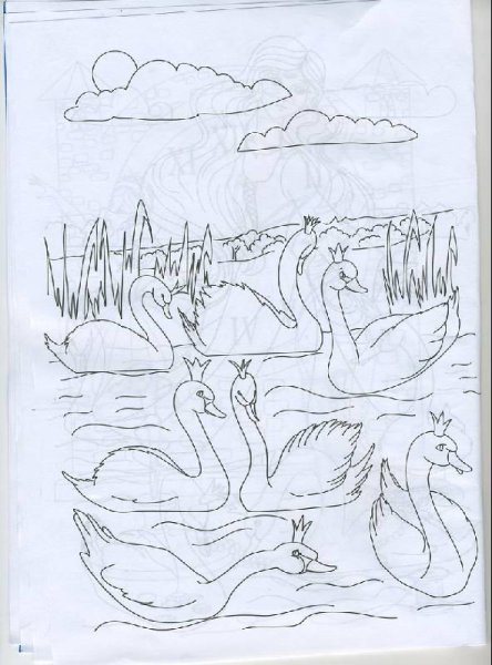 Ганс христиан Андерсен Гадкий утенок раскраска