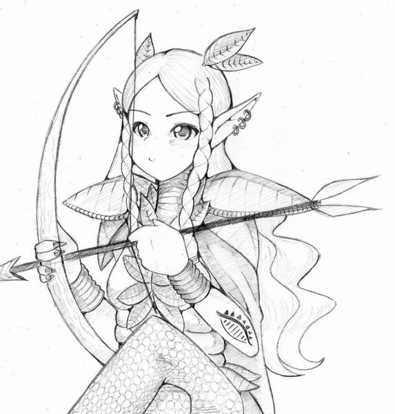 Раскраска девушка Эльф