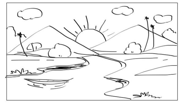 Раскраска Восход солнца