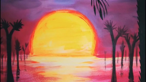 Закат рисунок