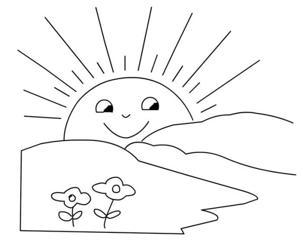 Раскраски про лето солнышко