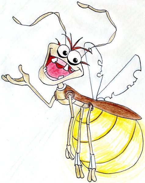 Светлячок рисунок для детей карандашом