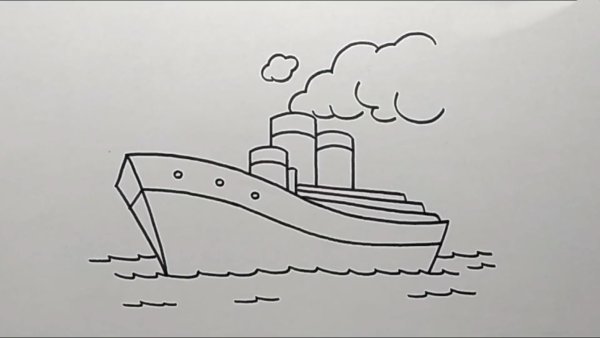 Корабль рисунок карандашом для детей