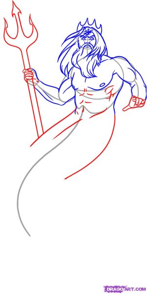 Посейдон Бог древней Греции рисунок