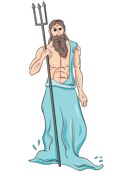 Раскраска боги древней Греции Посейдон