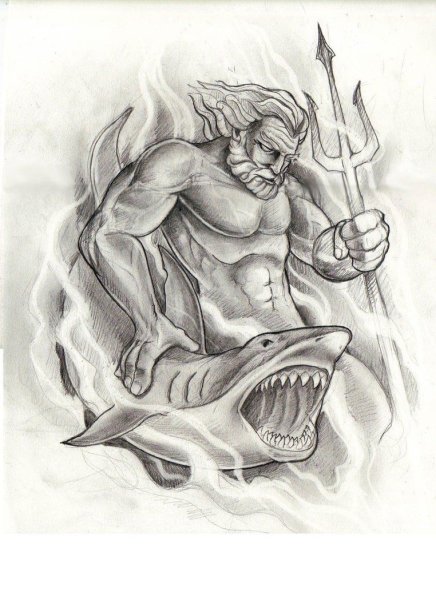 Древнегреческий Бог Посейдон рисунок