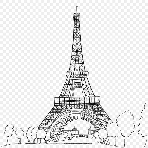 Рисование Эйфелевой башни