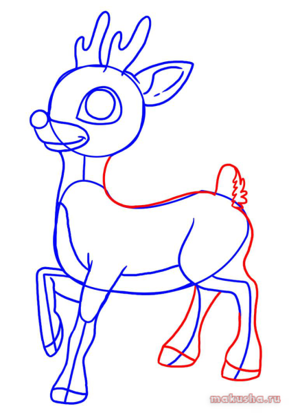 Олени мультяшные новогодние