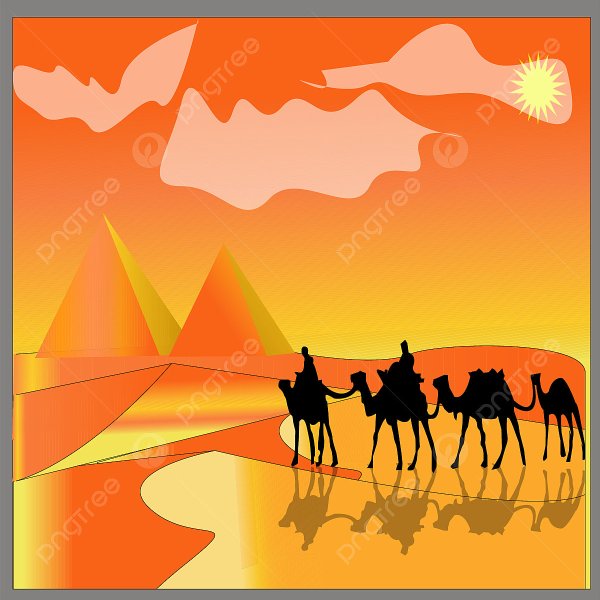 Силуэт верблюда в пустыне