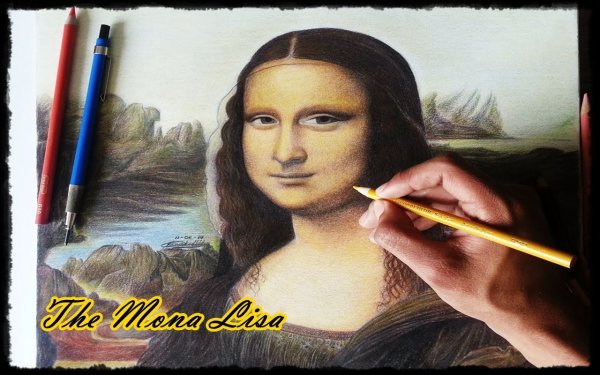 Леонардо да Винчи Мона Лиза карандашом