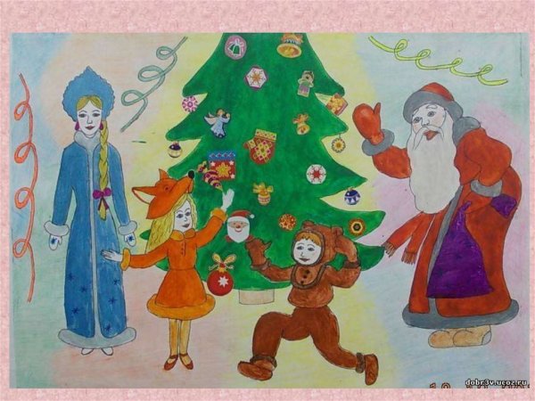 Детские рисунки на новый год