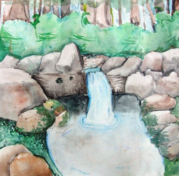 Водопад карандашом