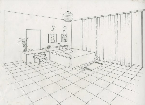 Рисунок комнаты для срисовки