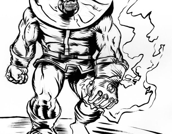 Раскраска Супергерои Марвел Танос