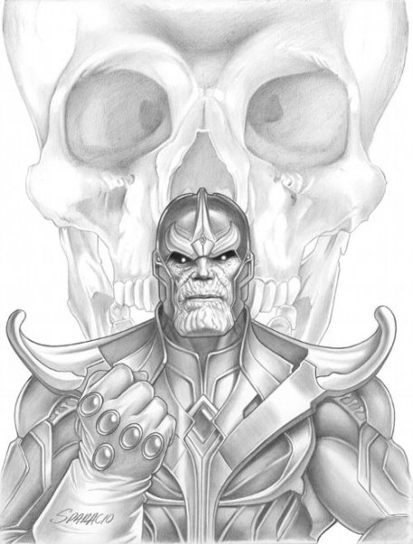 Марвел рисунок Танос