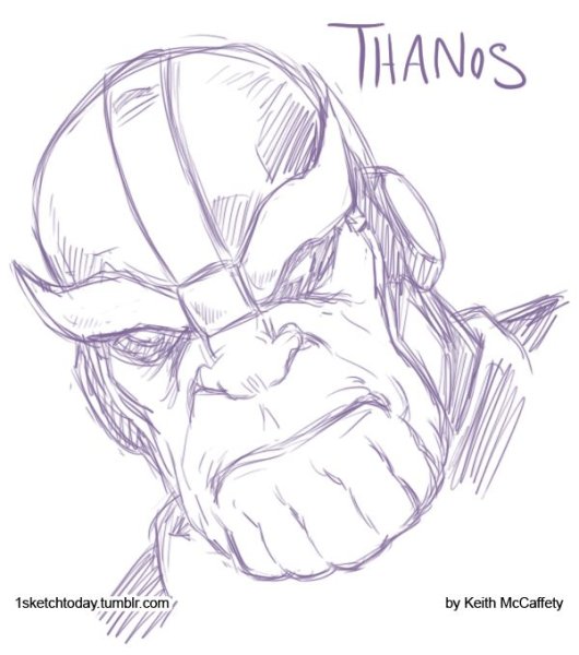 Лицо ТАНОСА карандашом