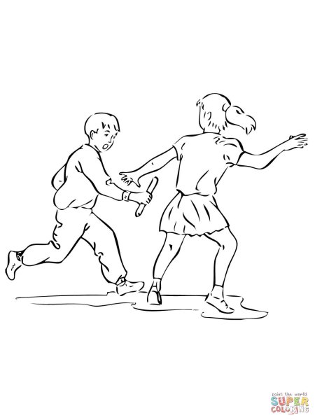 Эстафета раскраска для детей