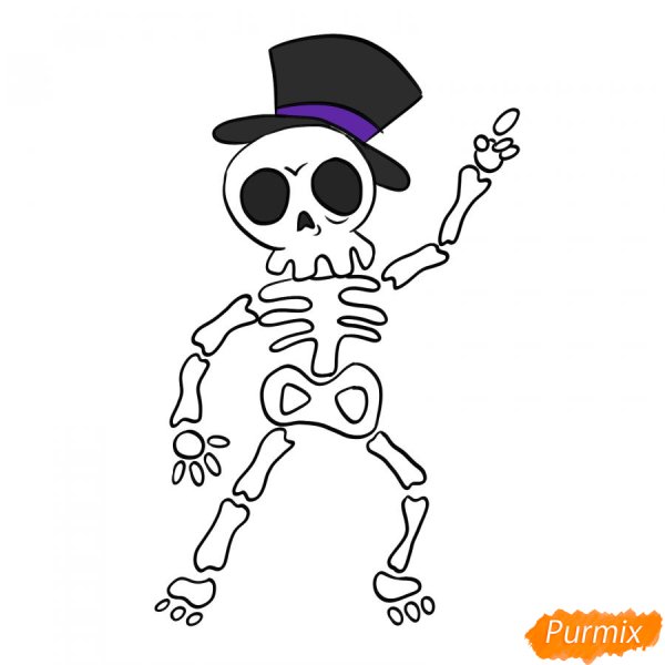 Скелет трафарет