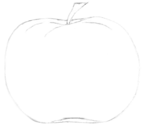 Яблоко пошаговое рисование