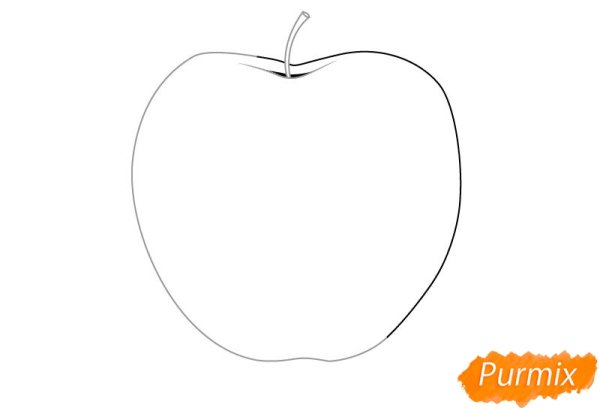 Яблоко карандашом
