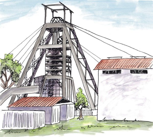 Шахты Терриконы иллюстрация