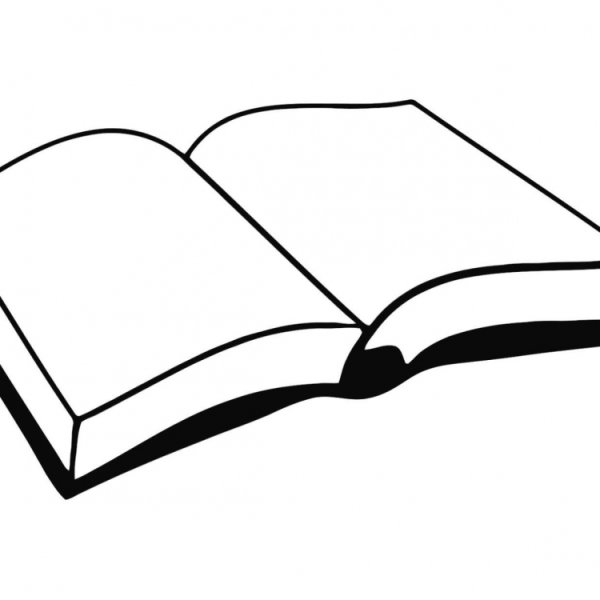 Книжка рисунок карандашом полуоткрытая