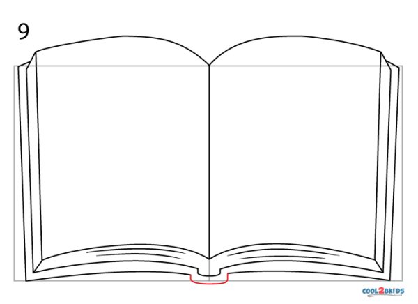 Открытая книга рисунок поэтапно