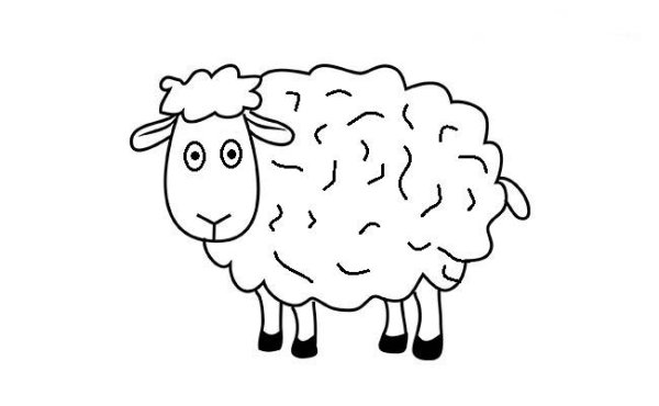Овца рисунок для детей без глаз