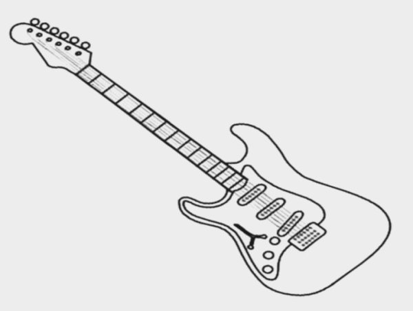 Гитара раскраска для детей