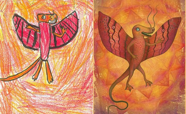 Фантастический пейзаж карандашом