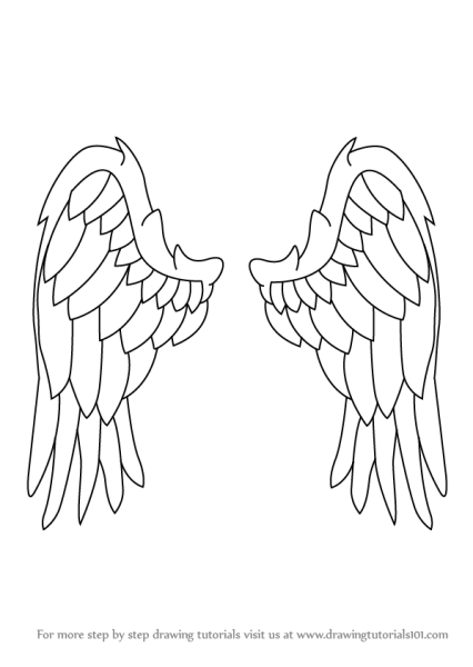 Крылья ангела раскраска