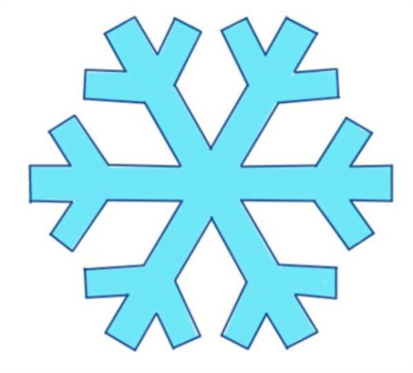 Снежинка рисунок контур