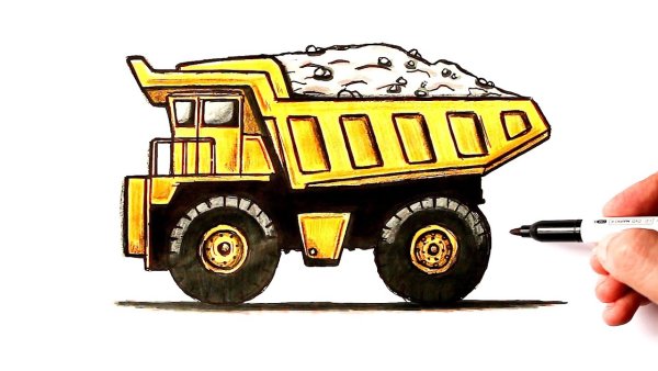 Рисунок БЕЛАЗА карандашом