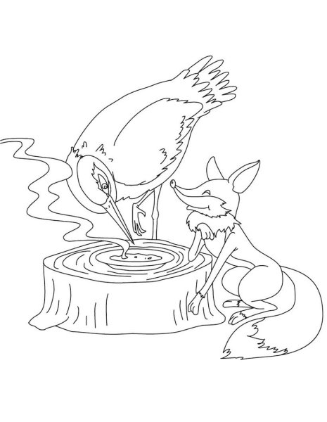 Поэтапное рисование журавля для детей