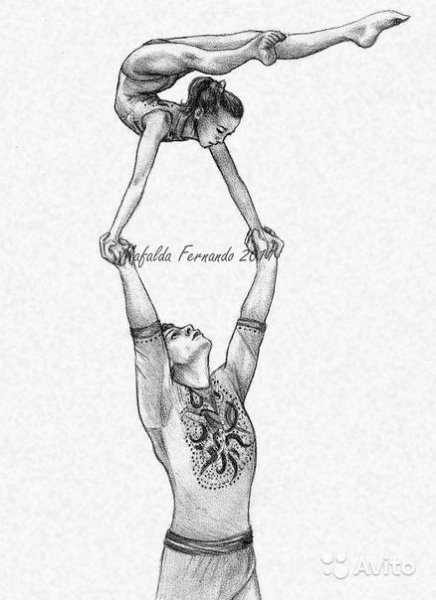 Гимнастика рисунки карандашом