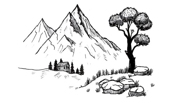 Пейзаж рисунок